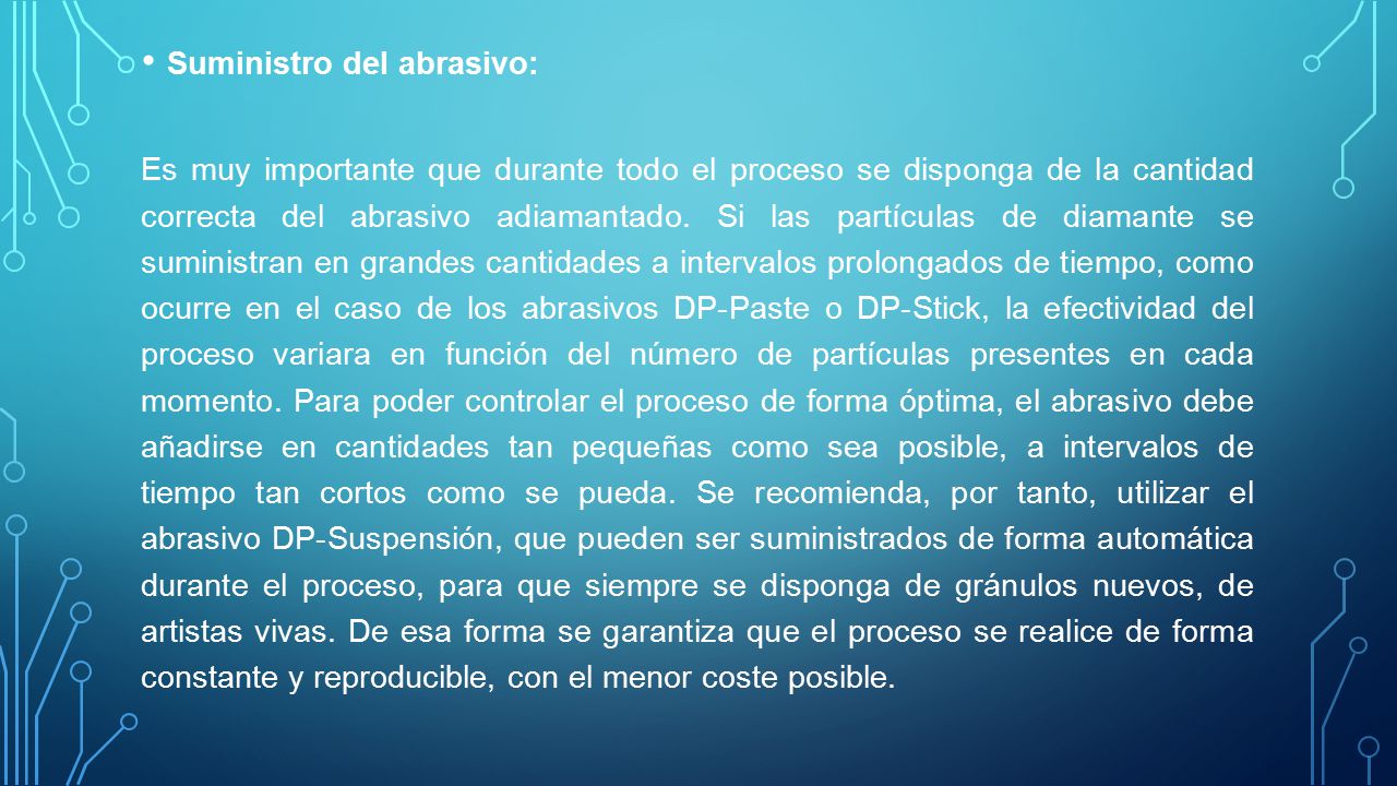 Suministro del abrasivo: