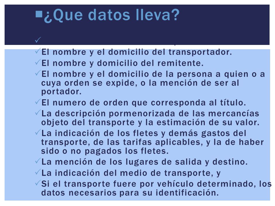 ¿Que datos lleva La referencia de ser carta de porte
