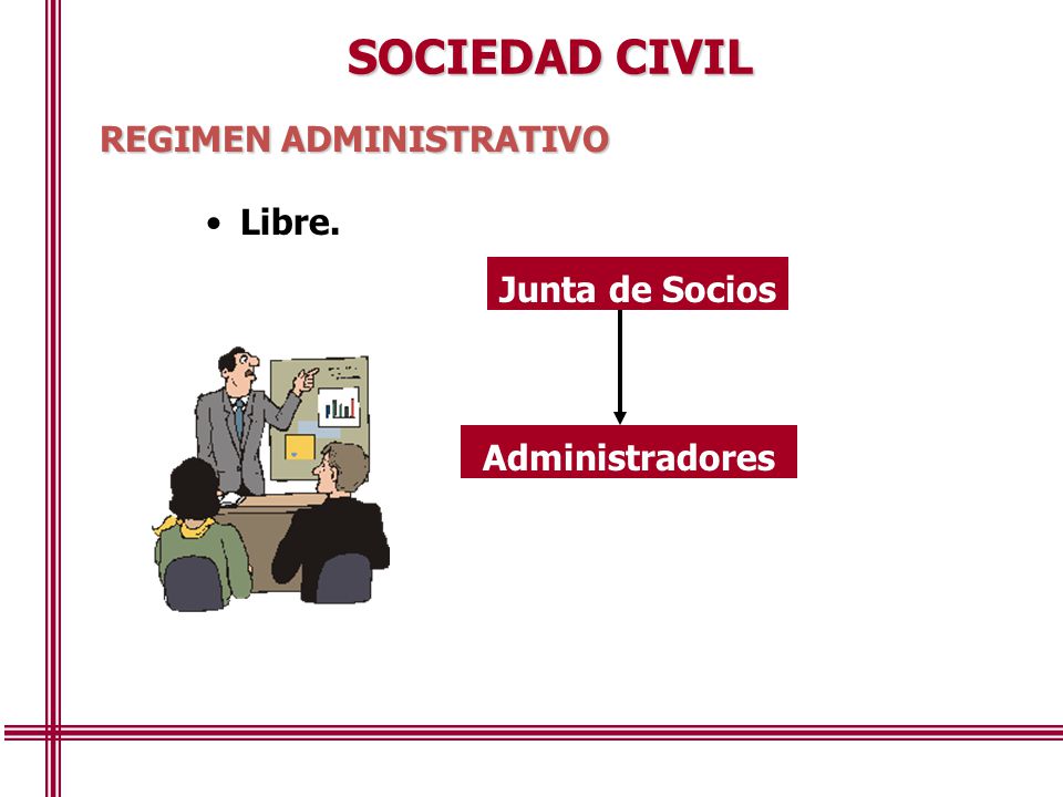SOCIEDAD CIVIL REGIMEN ADMINISTRATIVO Libre. Junta de Socios