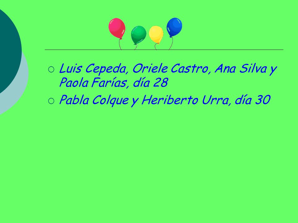 Luis Cepeda, Oriele Castro, Ana Silva y Paola Farías, día 28