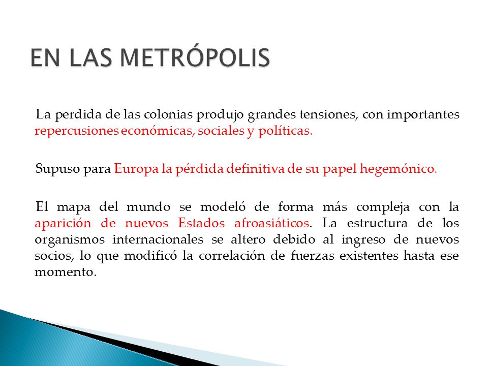 EN LAS METRÓPOLIS