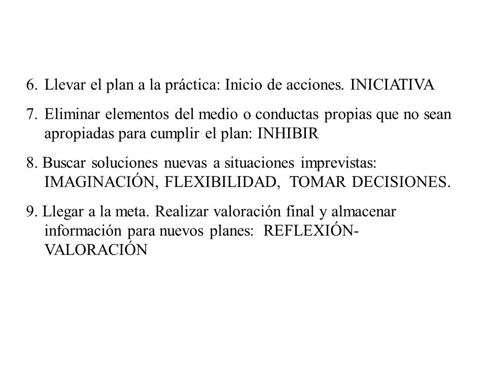 Llevar el plan a la práctica: Inicio de acciones. INICIATIVA