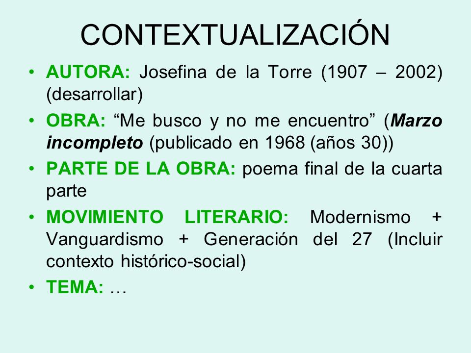CONTEXTUALIZACIÓN AUTORA: Josefina de la Torre (1907 – 2002) (desarrollar)