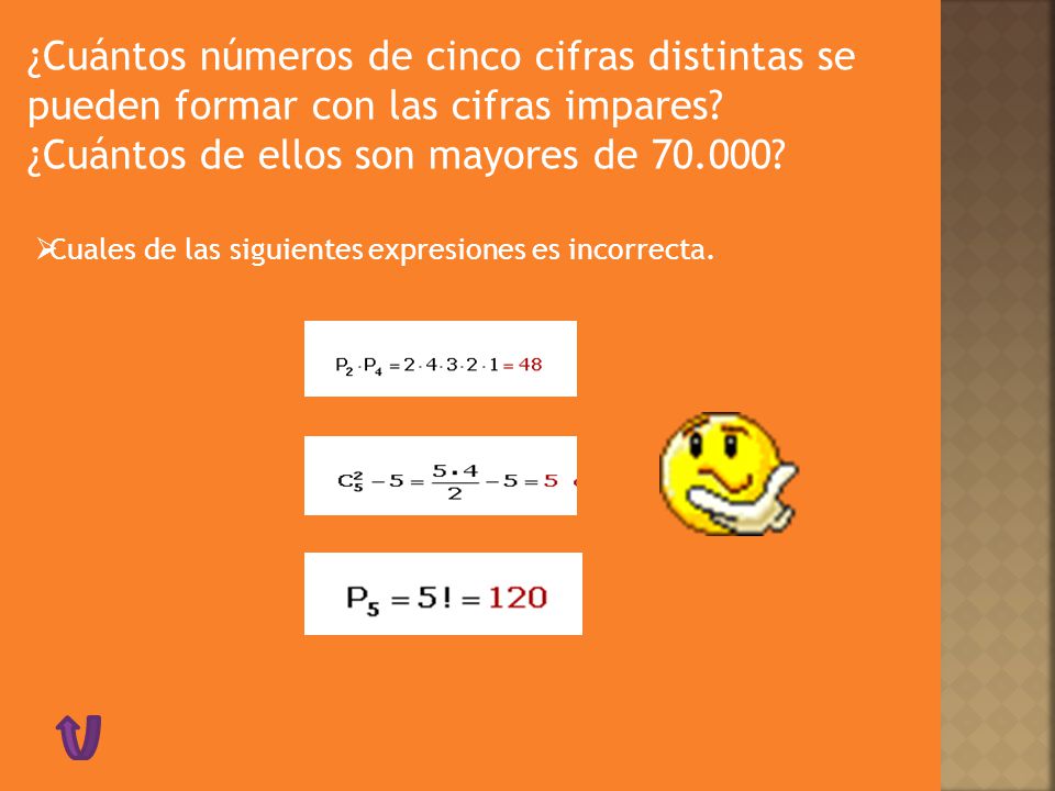 ¿Cuántos números de cinco cifras distintas se pueden formar con las cifras impares ¿Cuántos de ellos son mayores de