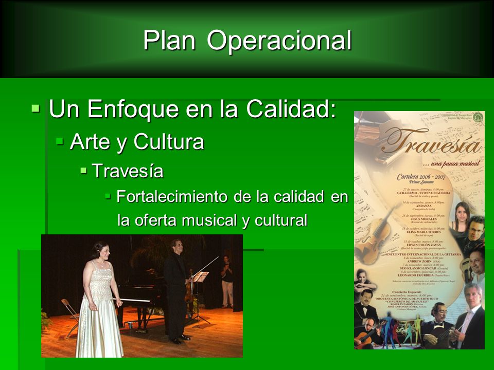 Plan Operacional Un Enfoque en la Calidad: Arte y Cultura Travesía
