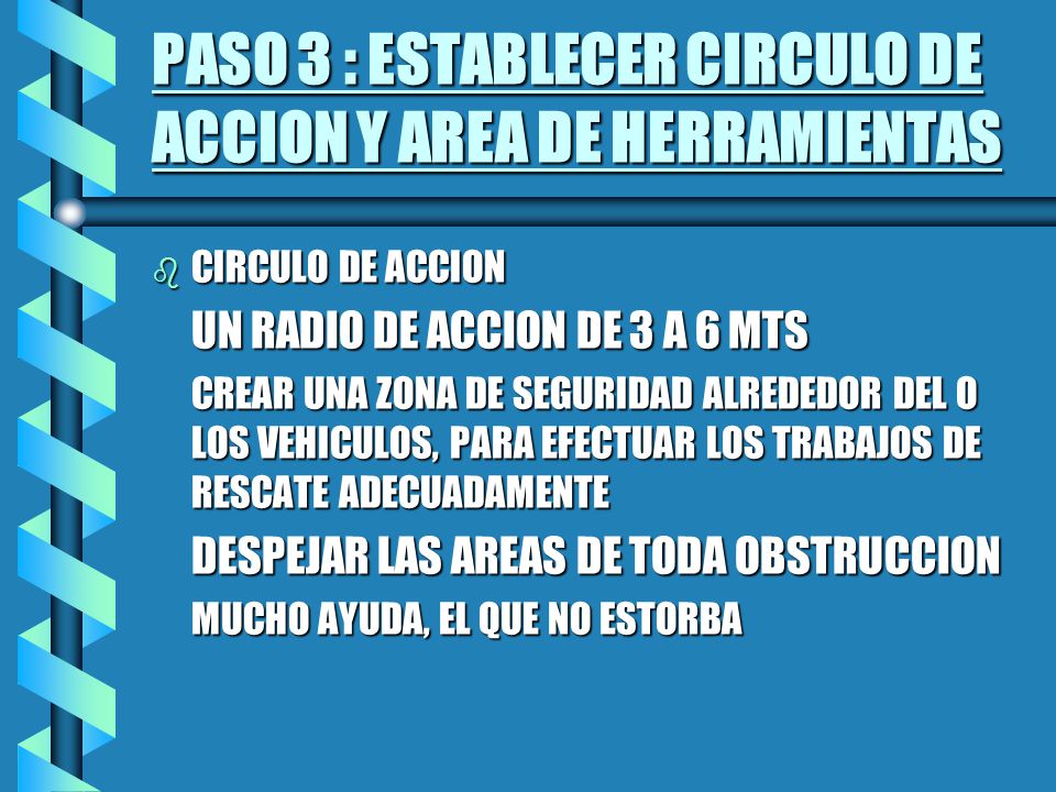 PASO 3 : ESTABLECER CIRCULO DE ACCION Y AREA DE HERRAMIENTAS