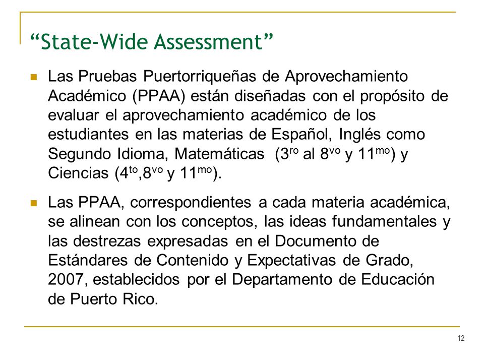 State-Wide Assessment