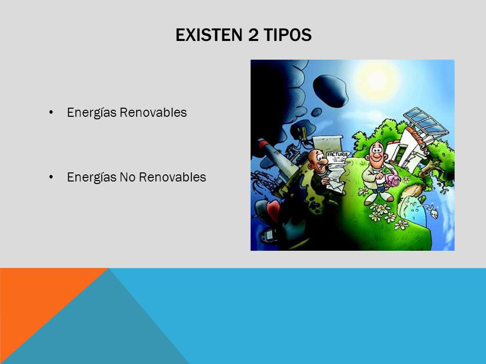 EXISTEN 2 TIPOS Energías Renovables Energías No Renovables
