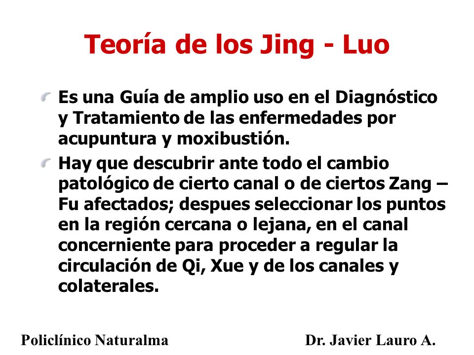 Teoría de los Jing - Luo Es una Guía de amplio uso en el Diagnóstico y Tratamiento de las enfermedades por acupuntura y moxibustión.