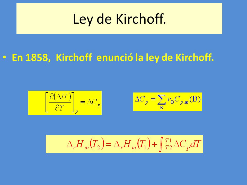 Ley de Kirchoff. En 1858, Kirchoff enunció la ley de Kirchoff.