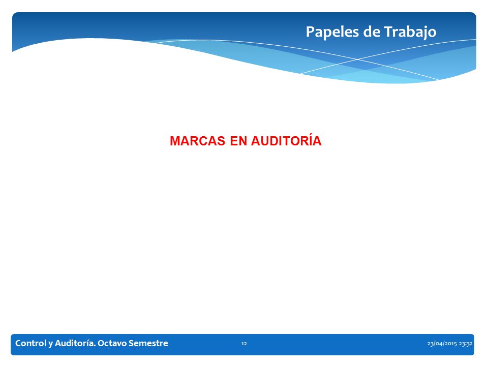 Papeles de Trabajo MARCAS EN AUDITORÍA