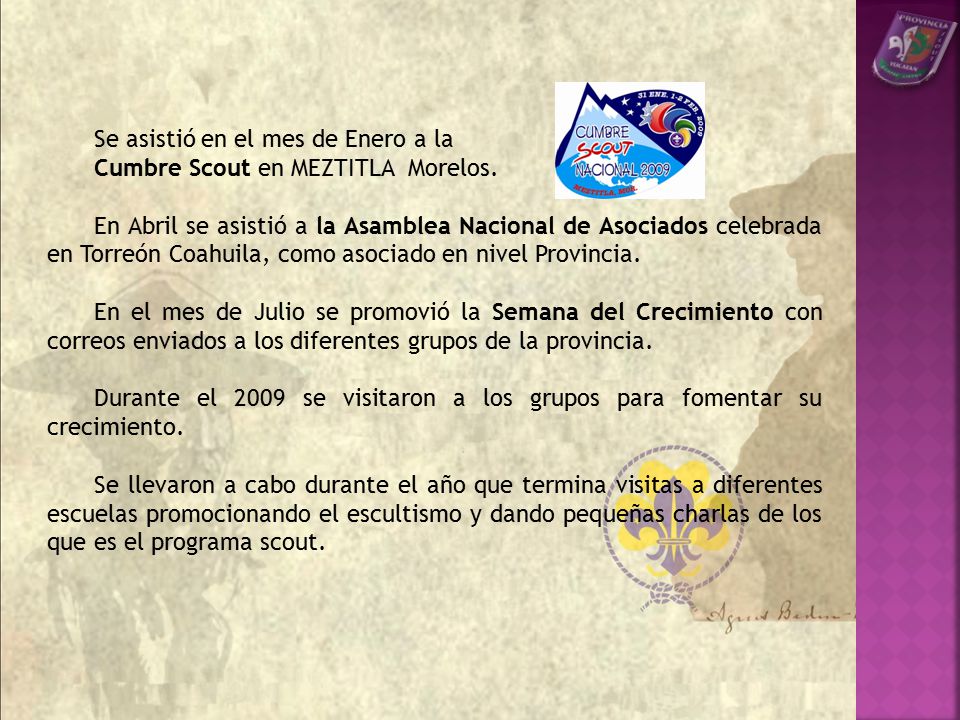 Se asistió en el mes de Enero a la Cumbre Scout en MEZTITLA Morelos.