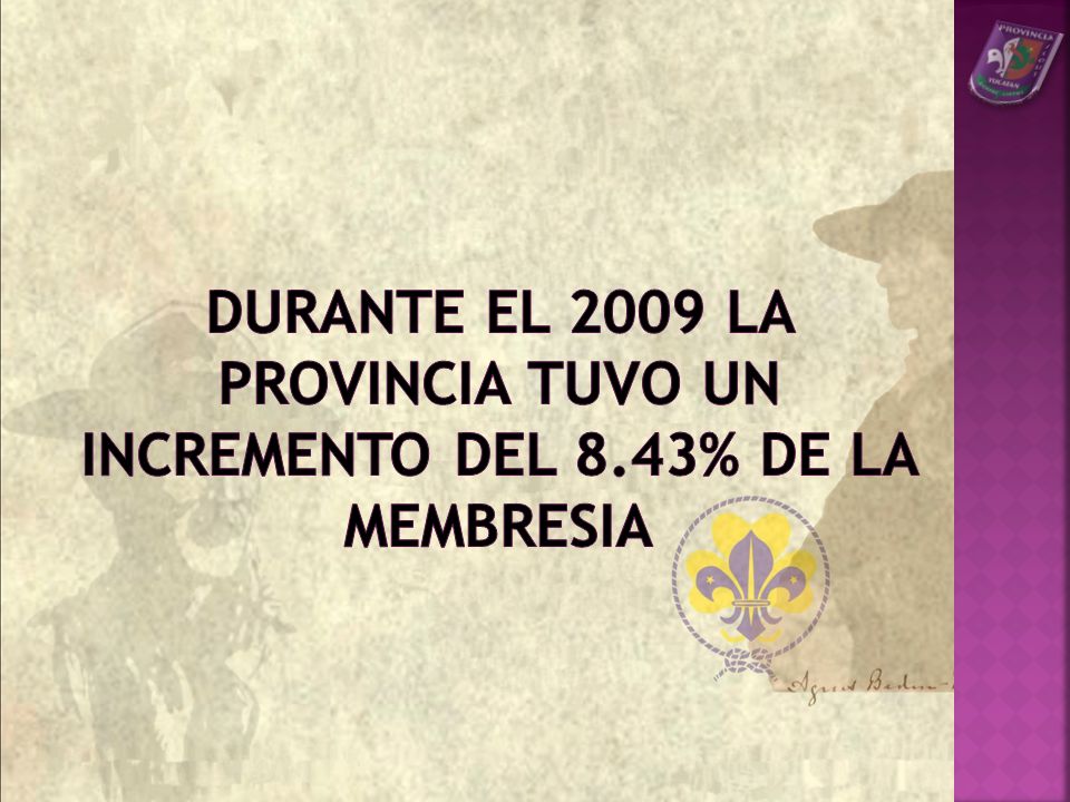 DURANTE EL 2009 LA PROVINCIA TUVO UN INCREMENTO DEL 8