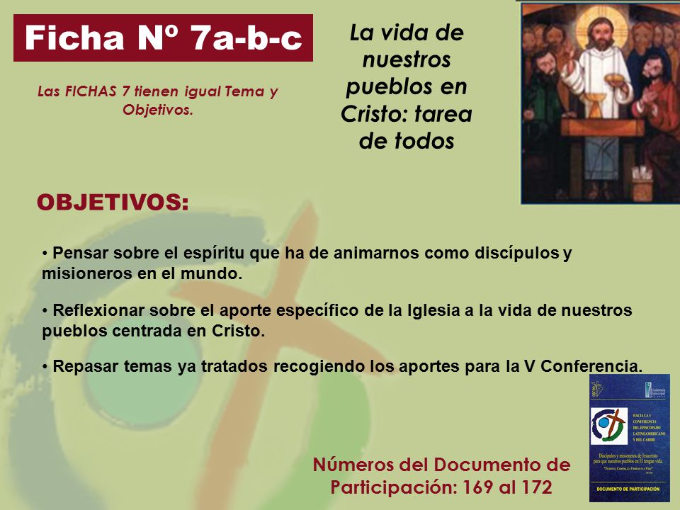 Ficha Nº 7a-b-c La vida de nuestros pueblos en Cristo: tarea de todos