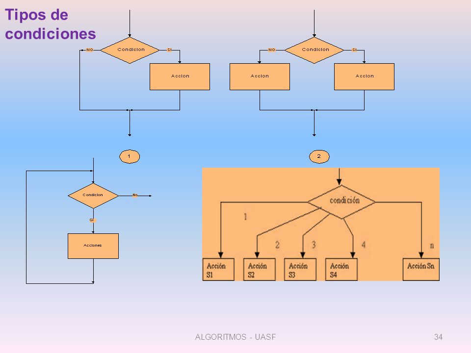 Tipos de condiciones ALGORITMOS - UASF