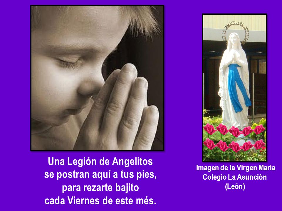 Una Legión de Angelitos se postran aquí a tus pies,