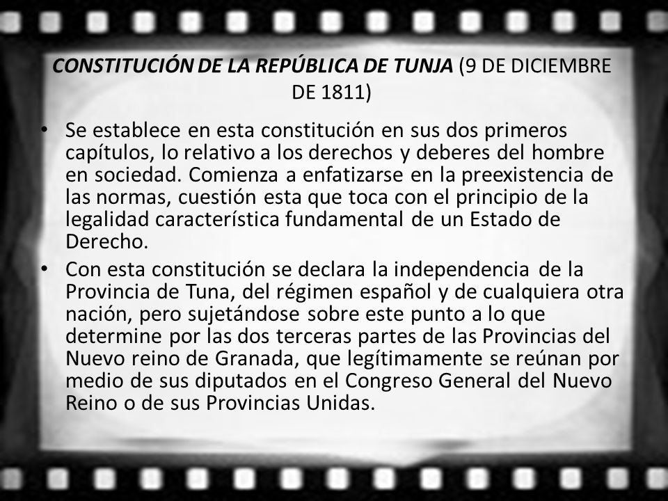 CONSTITUCIÓN DE LA REPÚBLICA DE TUNJA (9 DE DICIEMBRE DE 1811)