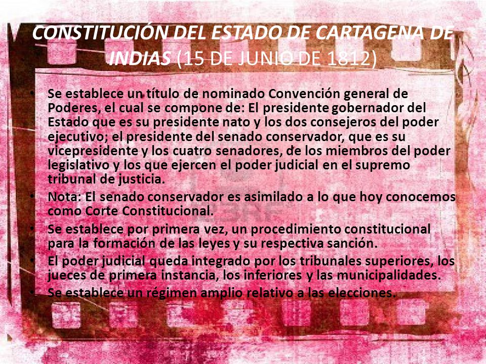 CONSTITUCIÓN DEL ESTADO DE CARTAGENA DE INDIAS (15 DE JUNIO DE 1812)