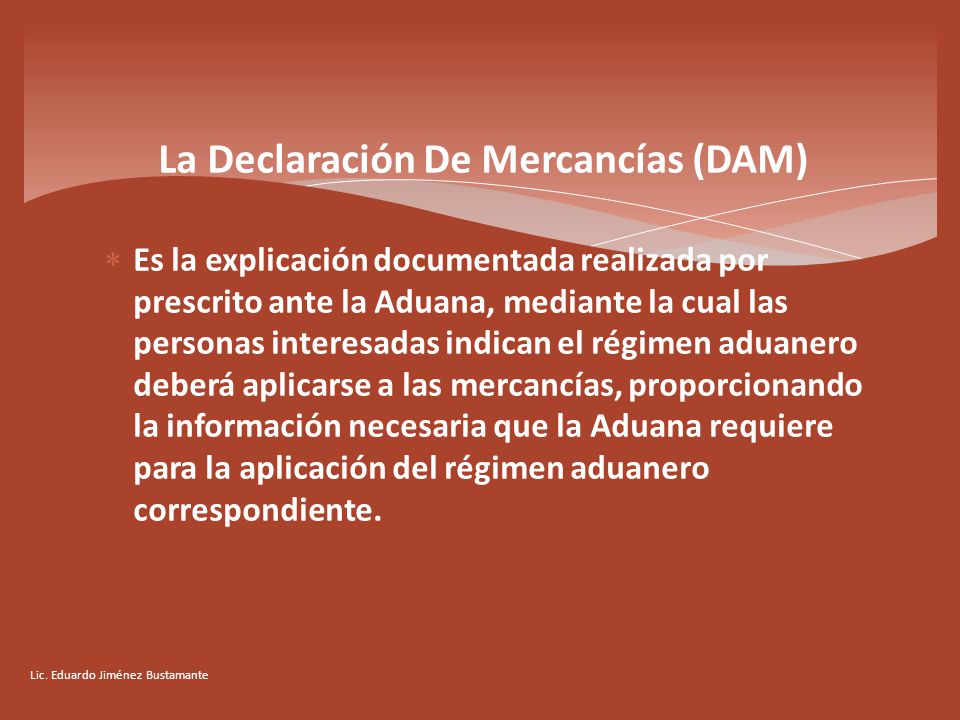 La Declaración De Mercancías (DAM)