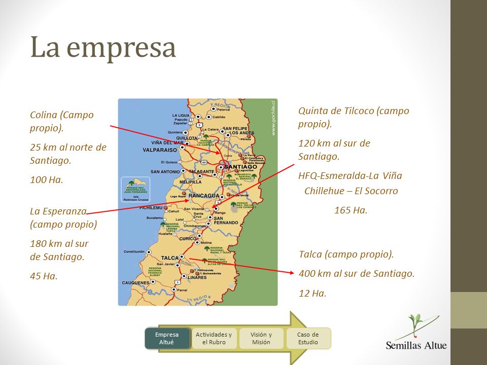 La empresa Quinta de Tilcoco (campo propio). Colina (Campo propio).