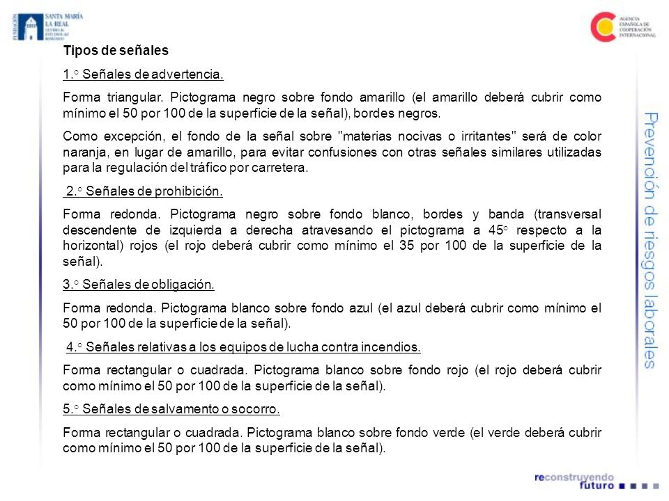 Tipos de señales 1.° Señales de advertencia.