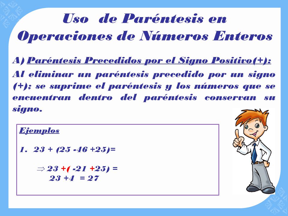 Uso de Paréntesis en Operaciones de Números Enteros