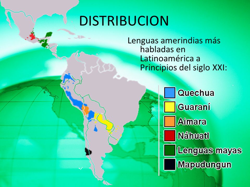 DISTRIBUCION Lenguas amerindias más habladas en Latinoamérica a Principios del siglo XXI: