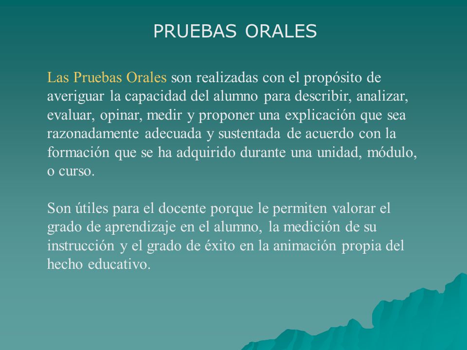 PRUEBAS ORALES