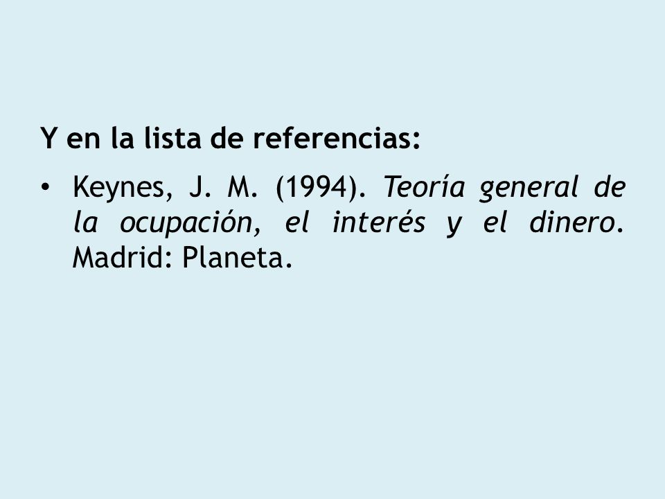 Y en la lista de referencias: