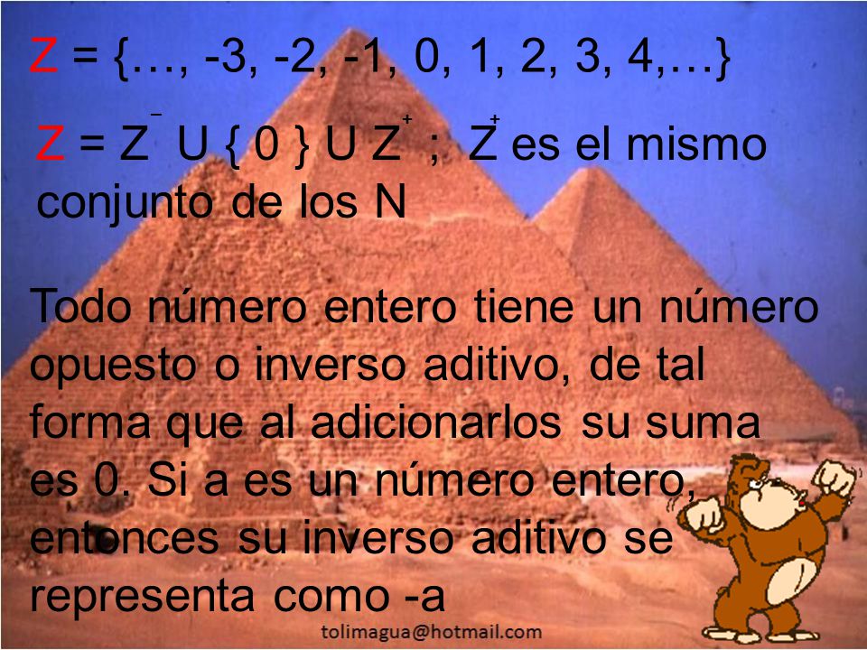Z = Z U { 0 } U Z ; Z es el mismo conjunto de los N