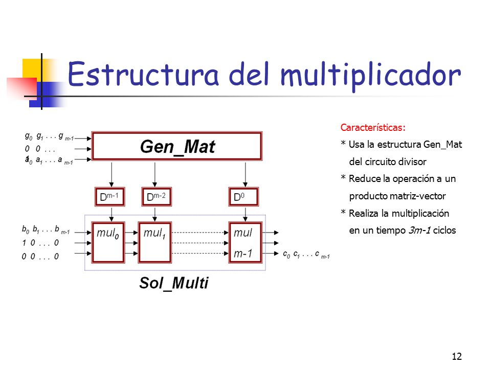 Estructura del multiplicador