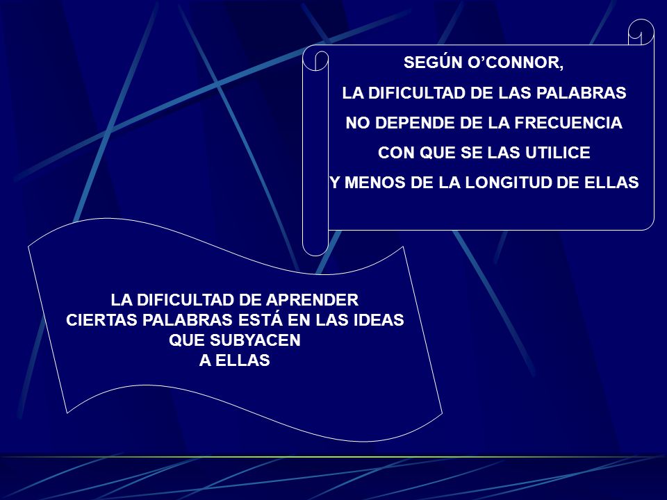 LA DIFICULTAD DE LAS PALABRAS NO DEPENDE DE LA FRECUENCIA