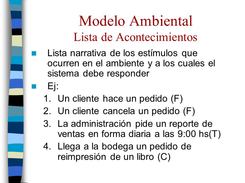 Modelo Ambiental Lista de Acontecimientos