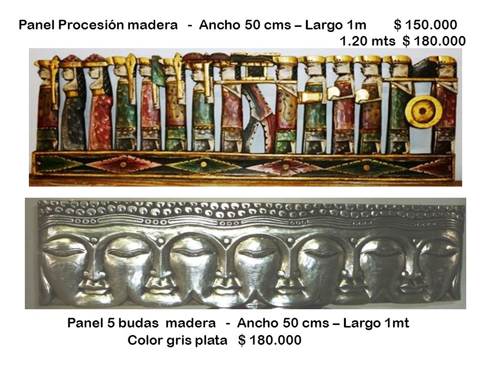 Panel 5 budas madera - Ancho 50 cms – Largo 1mt