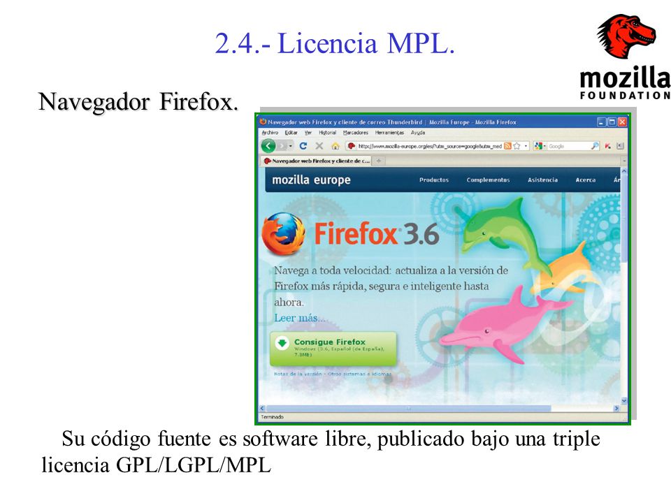 2.4.- Licencia MPL. Navegador Firefox.