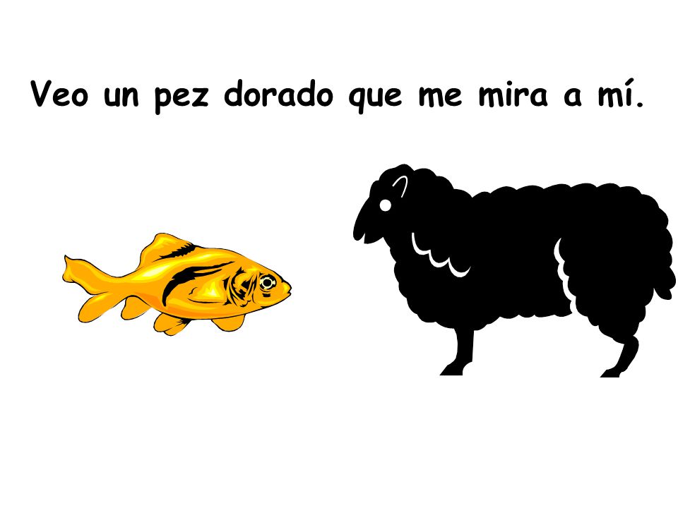 Veo un pez dorado que me mira a mí.