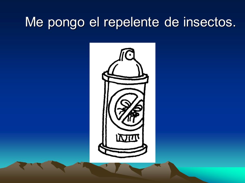Me pongo el repelente de insectos.