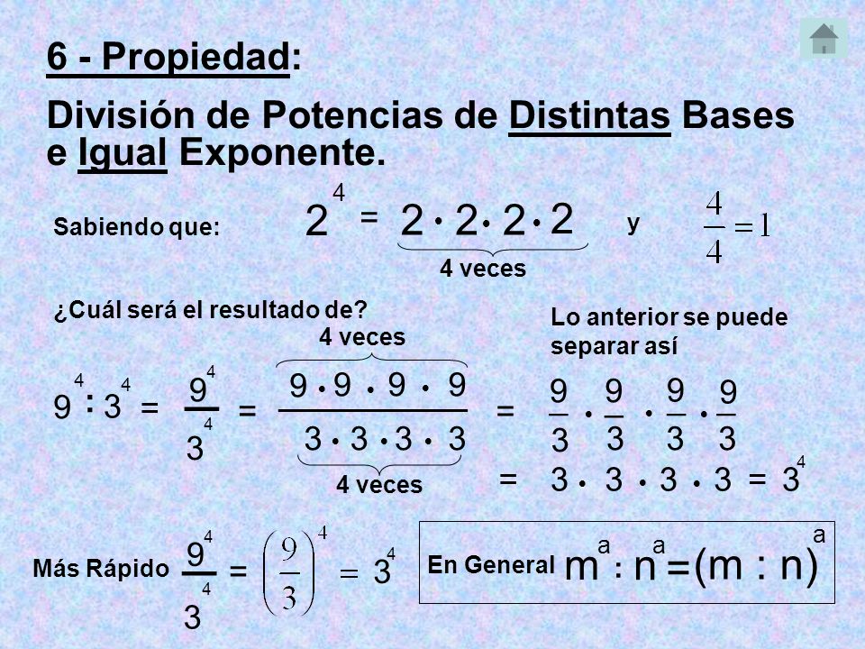 ─ ─ m n = (m : n) 6 - Propiedad:
