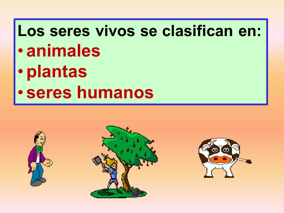 Los seres vivos se clasifican en: