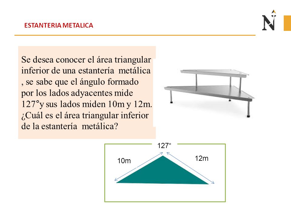 ¿Cuál es el área triangular inferior de la estantería metálica