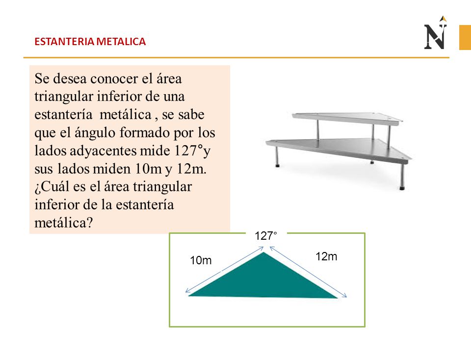 ¿Cuál es el área triangular inferior de la estantería metálica