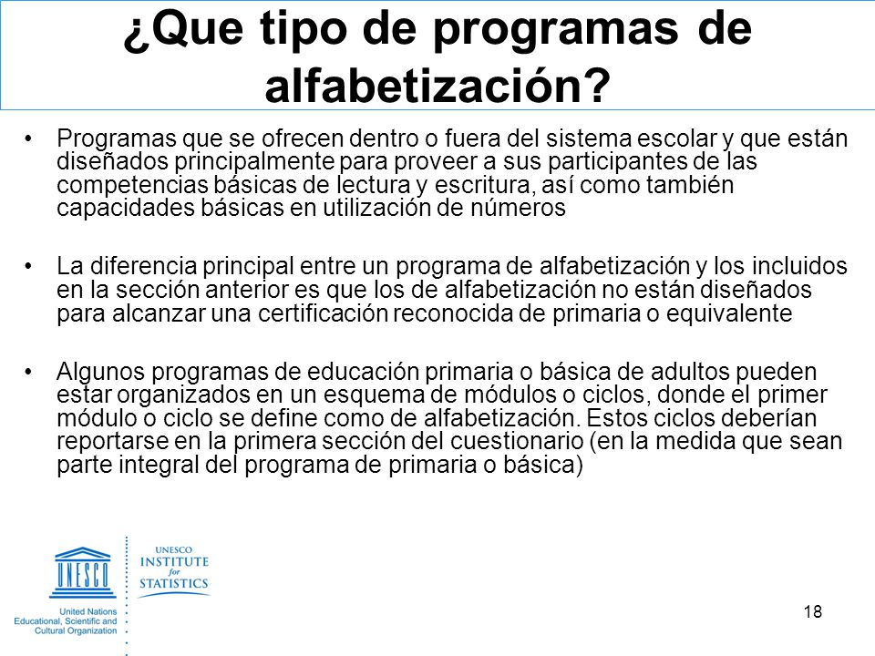 ¿Que tipo de programas de alfabetización