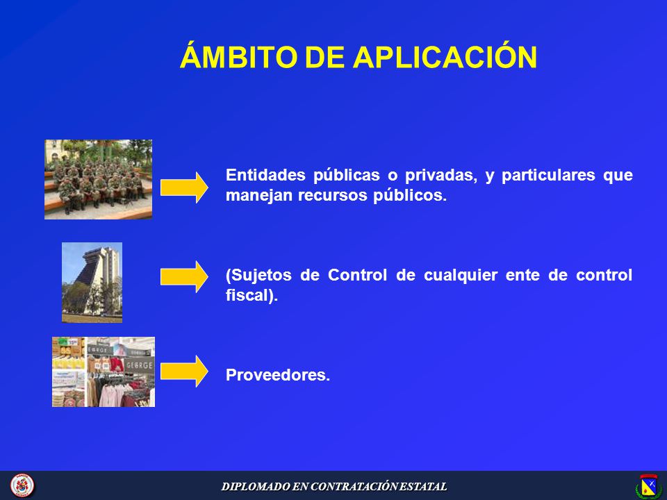 ÁMBITO DE APLICACIÓN Entidades públicas o privadas, y particulares que manejan recursos públicos.