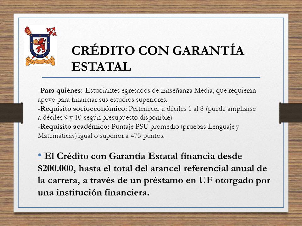 CRÉDITO CON GARANTÍA ESTATAL