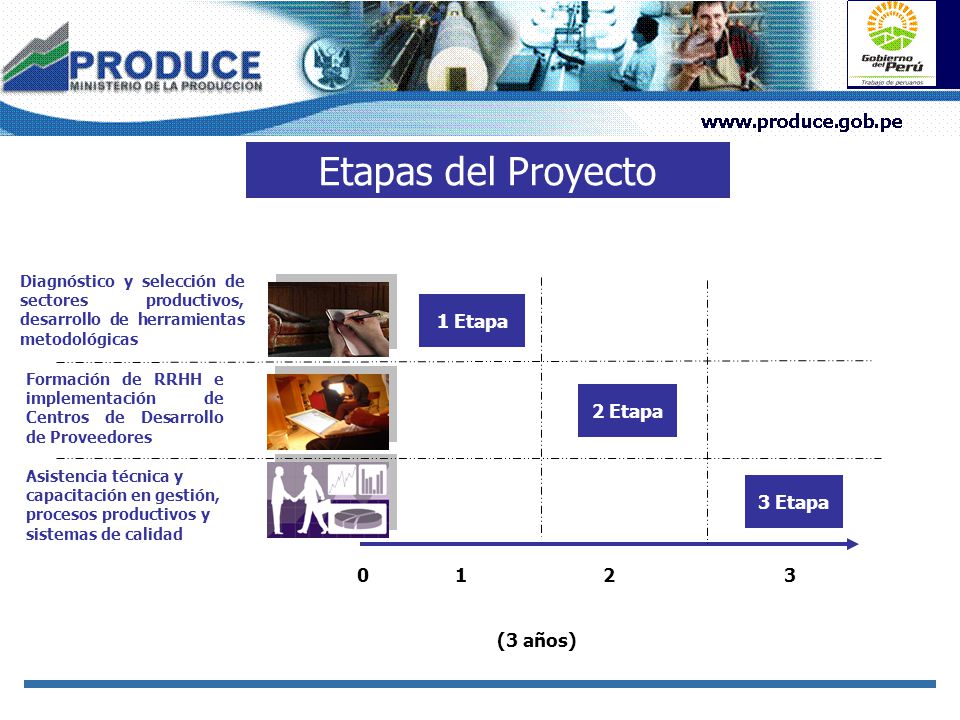 Etapas del Proyecto 1 Etapa 2 Etapa 3 Etapa (3 años)