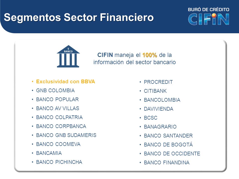 CIFIN maneja el 100% de la información del sector bancario