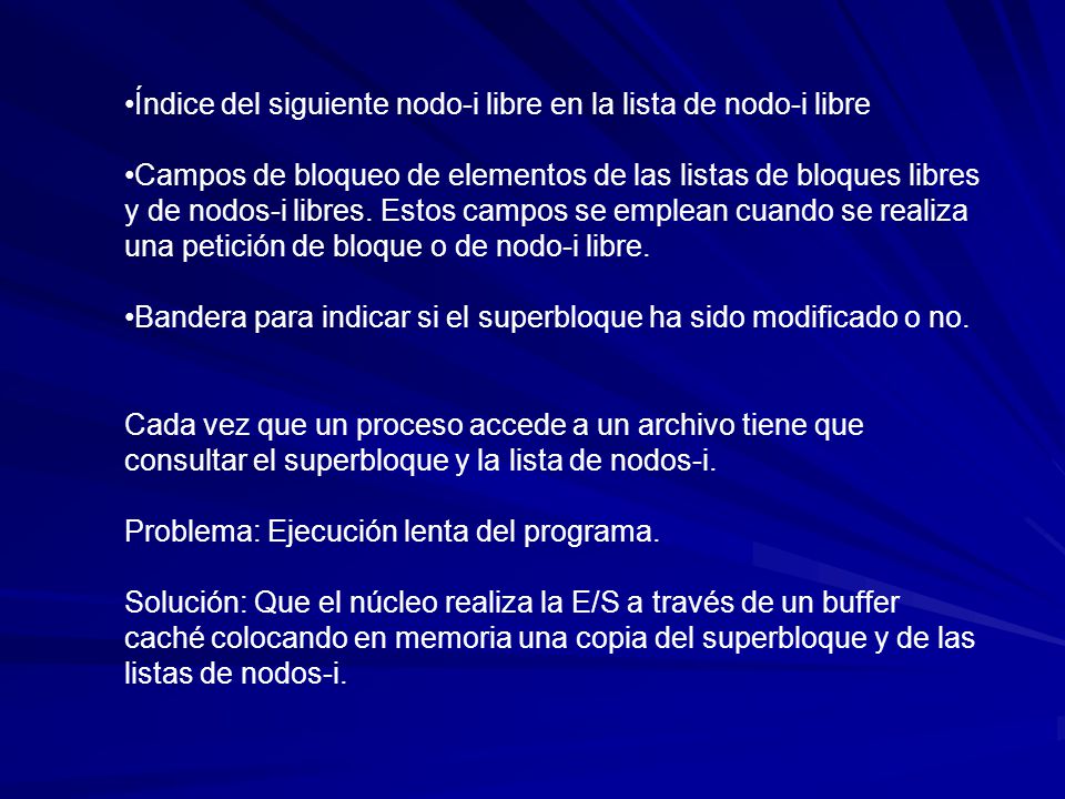 Índice del siguiente nodo-i libre en la lista de nodo-i libre