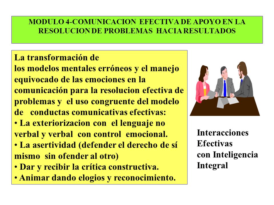 La asertividad (defender el derecho de sí mismo sin ofender al otro)