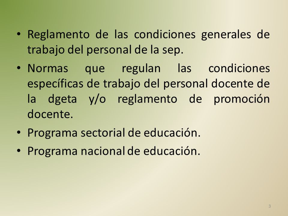 Reglamento de las condiciones generales de trabajo del personal de la sep.