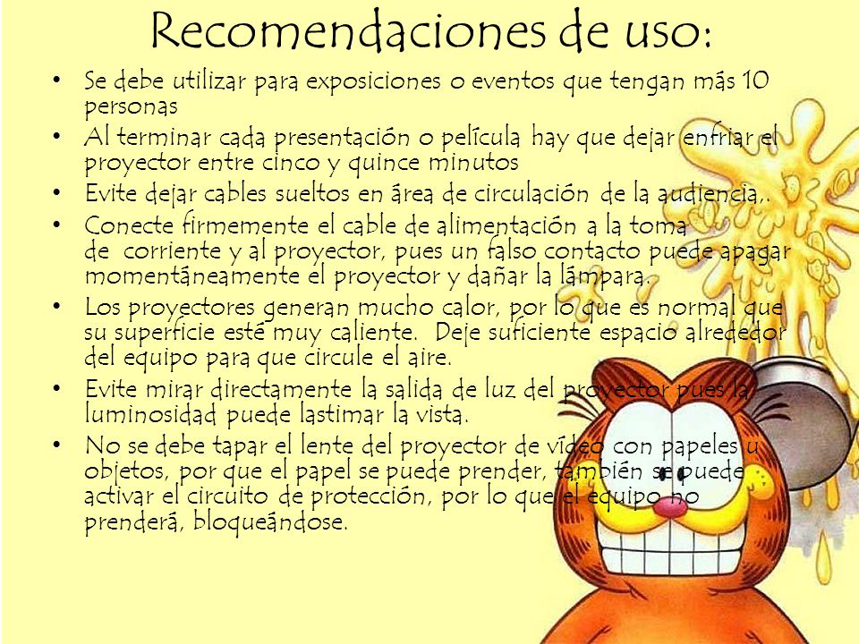 Recomendaciones de uso: